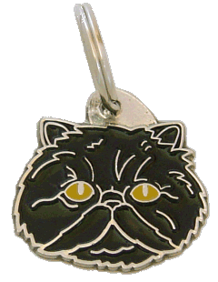 Perzijska mačka črna - obeski za mucke MjavHov, mačji obeski, obesek za psa, obeski za hišne ljubljenčke, identifikacijski obeski, obeski za živali, gravirani obeski za mucke, gravirani obeski
